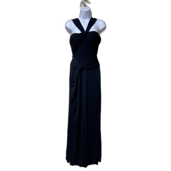 ROBERT RODRIGUEZ Black Formal Gown, Corset, Draping, Sz 4 - Picture 1 of 9